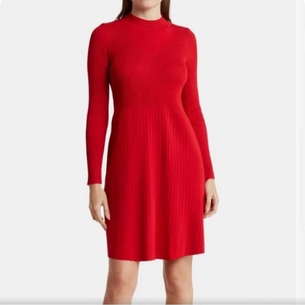 Nanette Lepore Red Ribbed Dress